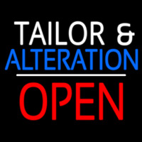 Tailor And Alteration Open White Line Neontábla