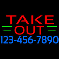 Take Out With Phone Number Neontábla