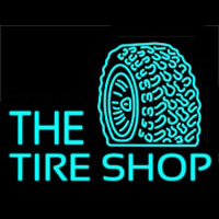The Tire Shop Turquoise Logo Neontábla