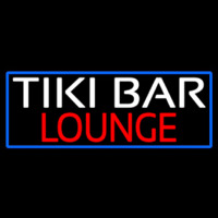 Tiki Bar Lounge With Blue Border Neontábla
