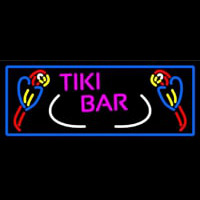 Tiki Bar Parrot With Blue Border Neontábla