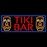 Tiki Bar Sculpture With Blue Border Neontábla