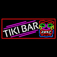 Tiki Bar Sculpture With Red Border Neontábla