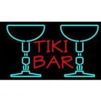 Tiki Bar With Two Martini Glasses Neontábla