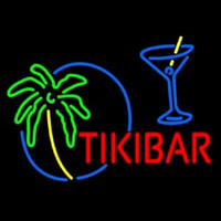 Tiki Bar With Wine Glass Neontábla