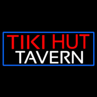 Tiki Hut Tavern With Blue Border Neontábla