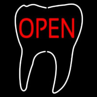 Tooth Logo Open Neontábla