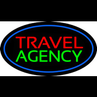 Travel Agency Blue Oval Neontábla