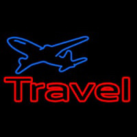 Travel With Plane Icon Neontábla