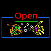 Tropical Fish Logo Open Neontábla