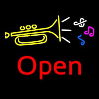 Trumpet Logo Open Neontábla