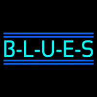 Turquoise Blues Block Neontábla