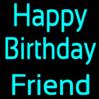 Turquoise Happy Birthday Friend Neontábla