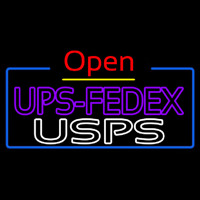 Ups Fede  Usps With Open 4 Neontábla