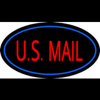 Us Mail Oval Blue Neontábla