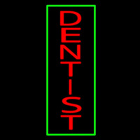 Vertical Red Dentist Green Border Neontábla