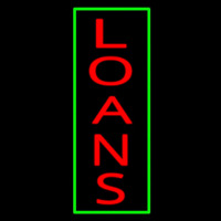 Vertical Red Loans Green Border Neontábla