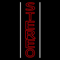 Vertical Red Stereo Block White Line Neontábla