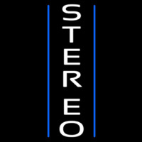 Vertical White Stereo Block Blue Line 1 Neontábla