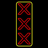 Vertical X   With Yellow Border Neontábla