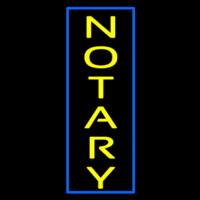 Vertical Yellow Notary Blue Border Neontábla