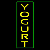 Vertical Yellow Yogurt With Green Border Neontábla