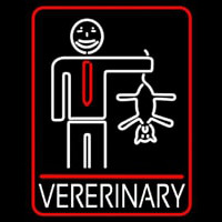 Veterinary Man And Cat Logo Neontábla