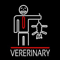 Veterinary Man And Cat Logo Neontábla