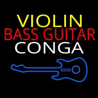 Violin Bass Guitar Conga 1 Neontábla