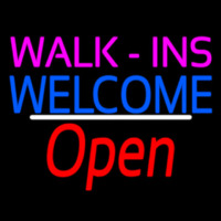 Walk Ins Welcome Open White Line Neontábla
