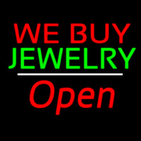 We Buy Jewelry Block Open White Line Neontábla