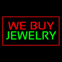 We Buy Jewelry Block Rectangle Red Neontábla