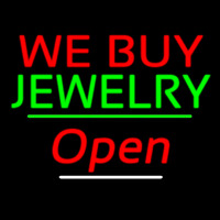 We Buy Jewelry Open Green Line Neontábla