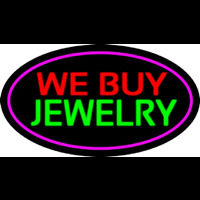 We Buy Jewelry Oval Purple Neontábla