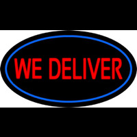 We Deliver Oval Blue Neontábla