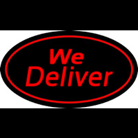 We Deliver Oval Red Neontábla