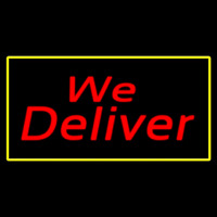 We Deliver Rectangle Yellow Neontábla