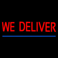 We Deliver With Blue Line Neontábla
