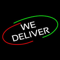 We Deliver With Border Neontábla