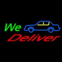 We Deliver With Car Neontábla