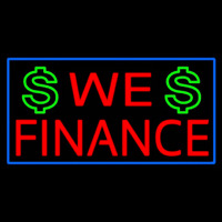 We Finance Dollar Logo Blue Border Neontábla