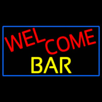 Welcome Bar With Blue Border Neontábla