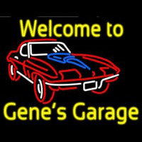 Welcome to Genes Garage Car Logo Neontábla