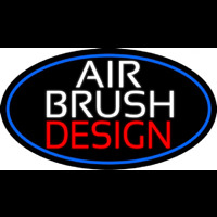 White Air Brush Design With Blue Border Neontábla