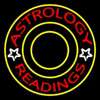 White Astrology Readings Yellow Border Neontábla