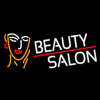White Beauty Salon With Girl Neontábla