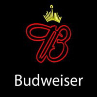 White Budweiser Crown Beer Sign Neontábla