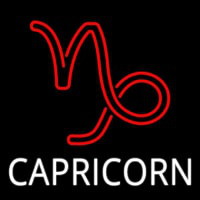 White Capricorn Red Logo Neontábla