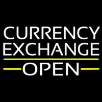 White Currency E change Open Neontábla