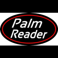 White Cursive Palm Reader Neontábla